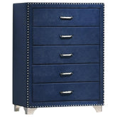 Coaster Melody 5-drawer Upholstered Chest Pacific Blue Model 223375